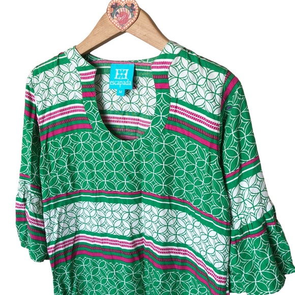 Escapada Longline Tunic 3/4 sleeve rayon popover Tunic - Picture 5 of 8